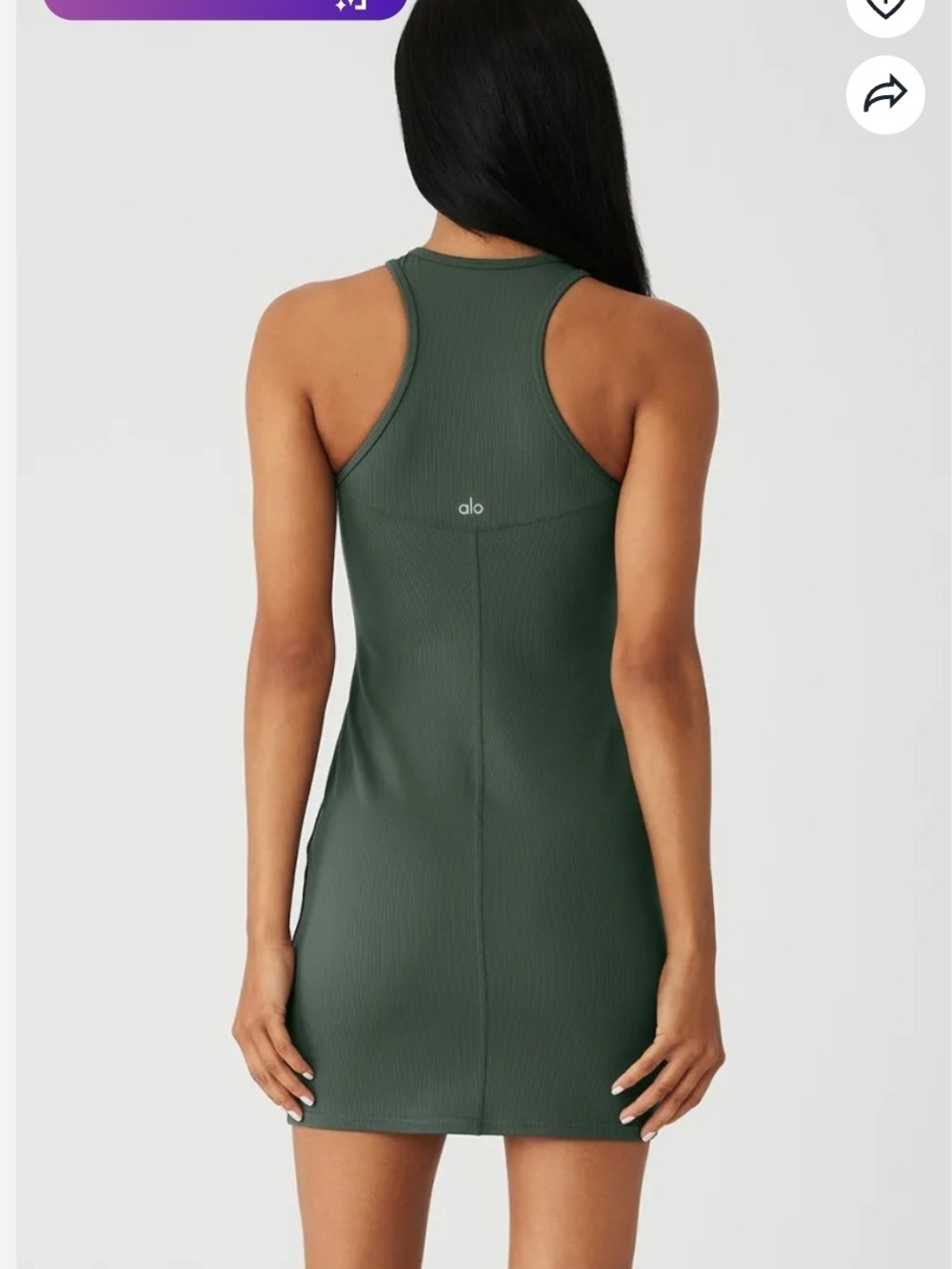 ALO Yoga Olive Green Halter Mini Dress - Picture 3 of 5